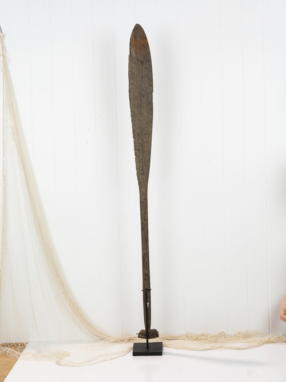Antique Canoe Paddle On Stand # 2021