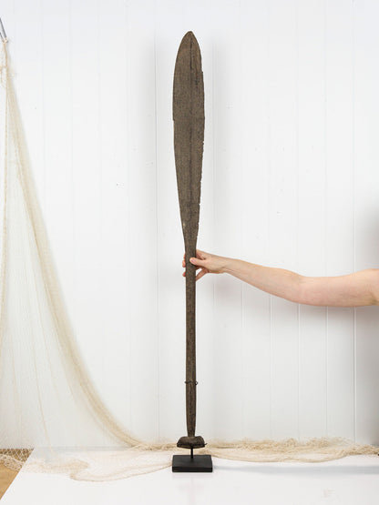 Antique Canoe Paddle On Stand # 2021