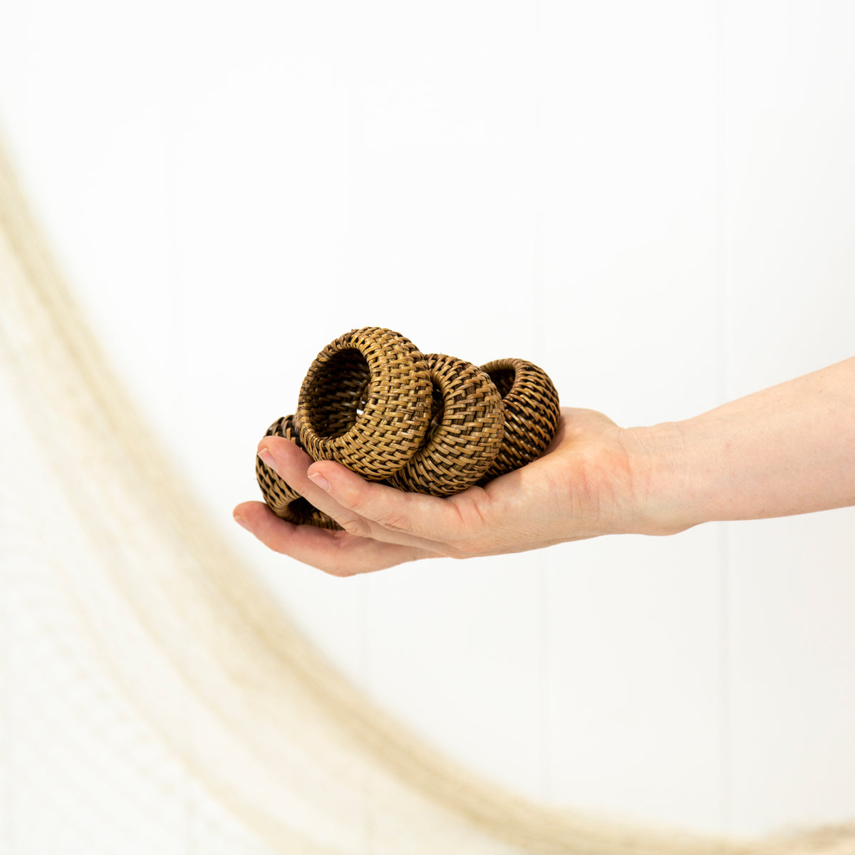 Rattan Napkin Rings - Dark #676