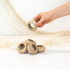 Rattan Napkin Rings - White