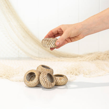 藤条餐巾环 - 白色