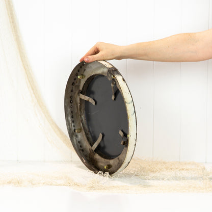 Metal Porthole Mirror White (S)