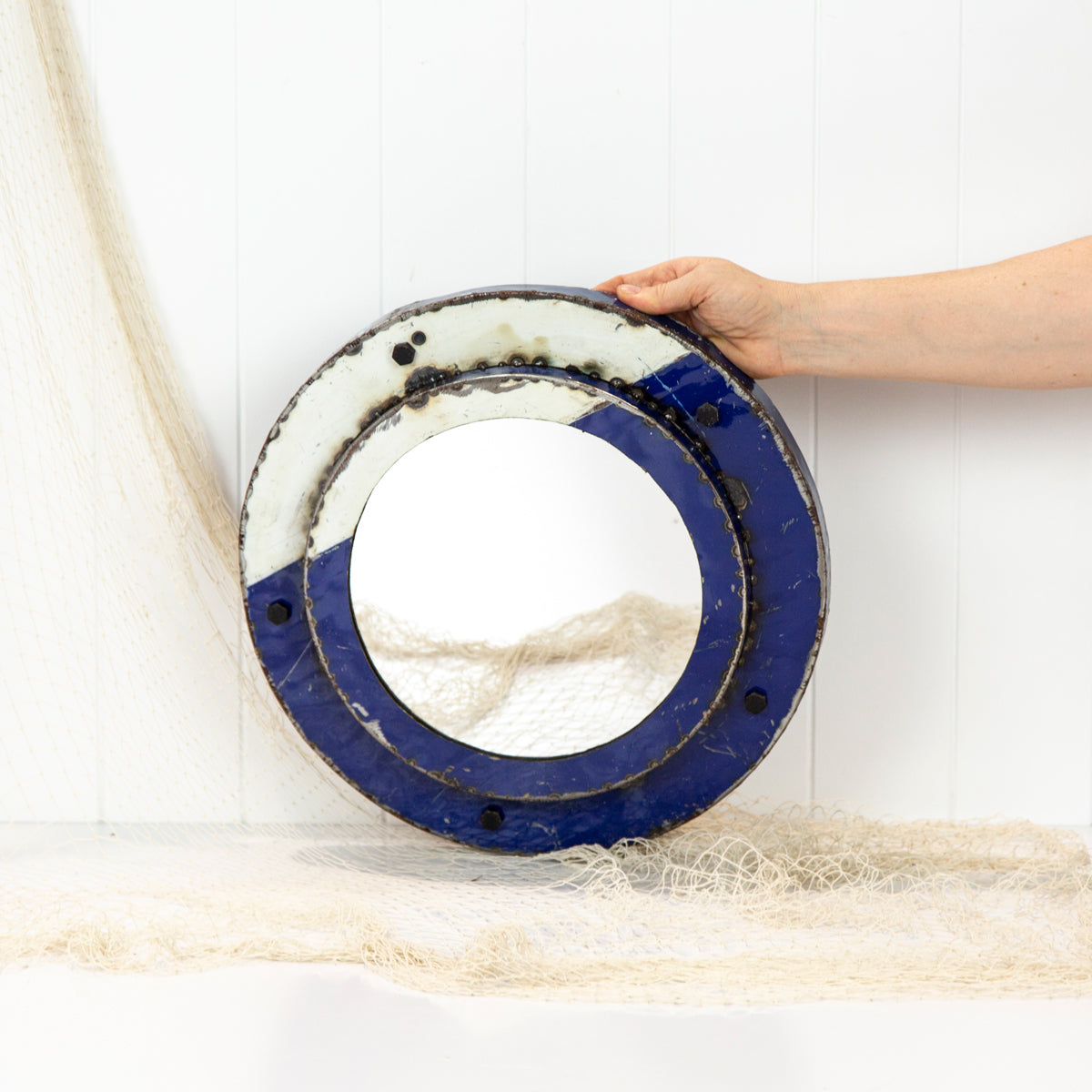 Porthole Mirror -Blue (S) #625B-1