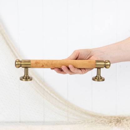 木质/黄铜门把手 30厘米 #0404