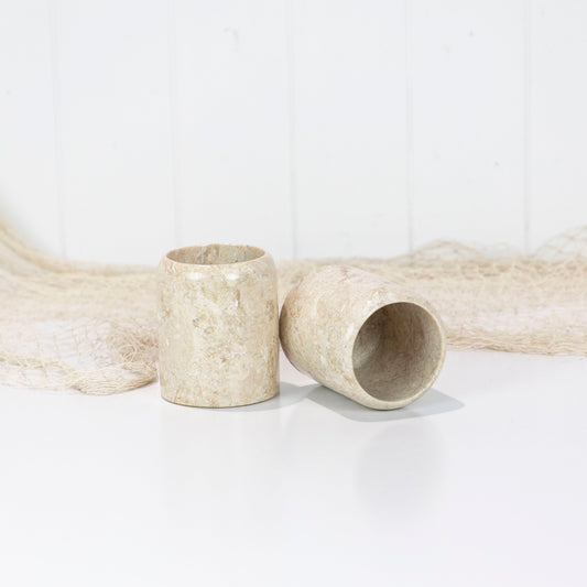 Marble Stone Tumbler - Cream