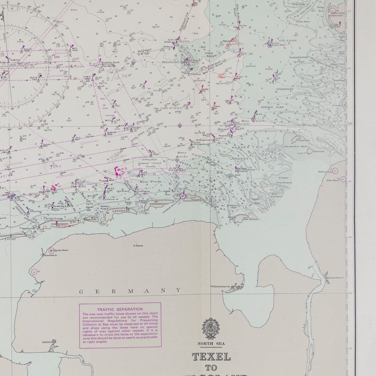 North Sea - Texel To Helgoland Chart/Map