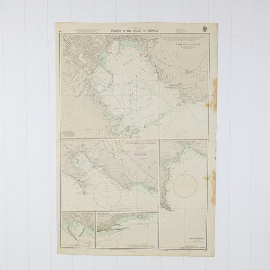 Mediterranean Sea - Plans In The Gulf Of Genoa Chart/Map