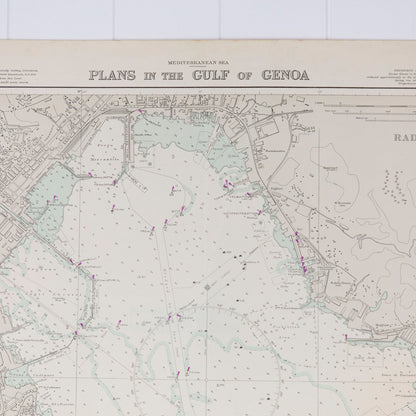 Mediterranean Sea - Plans In The Gulf Of Genoa Chart/Map