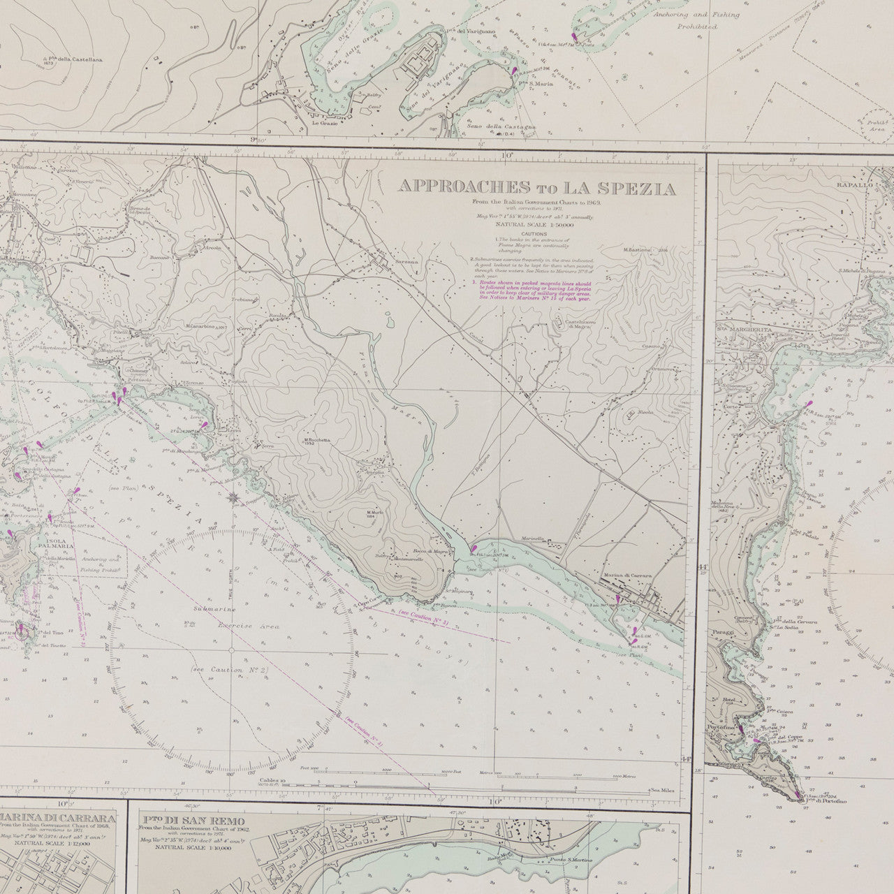 Mediterranean Sea - Plans In The Gulf Of Genoa Chart/Map