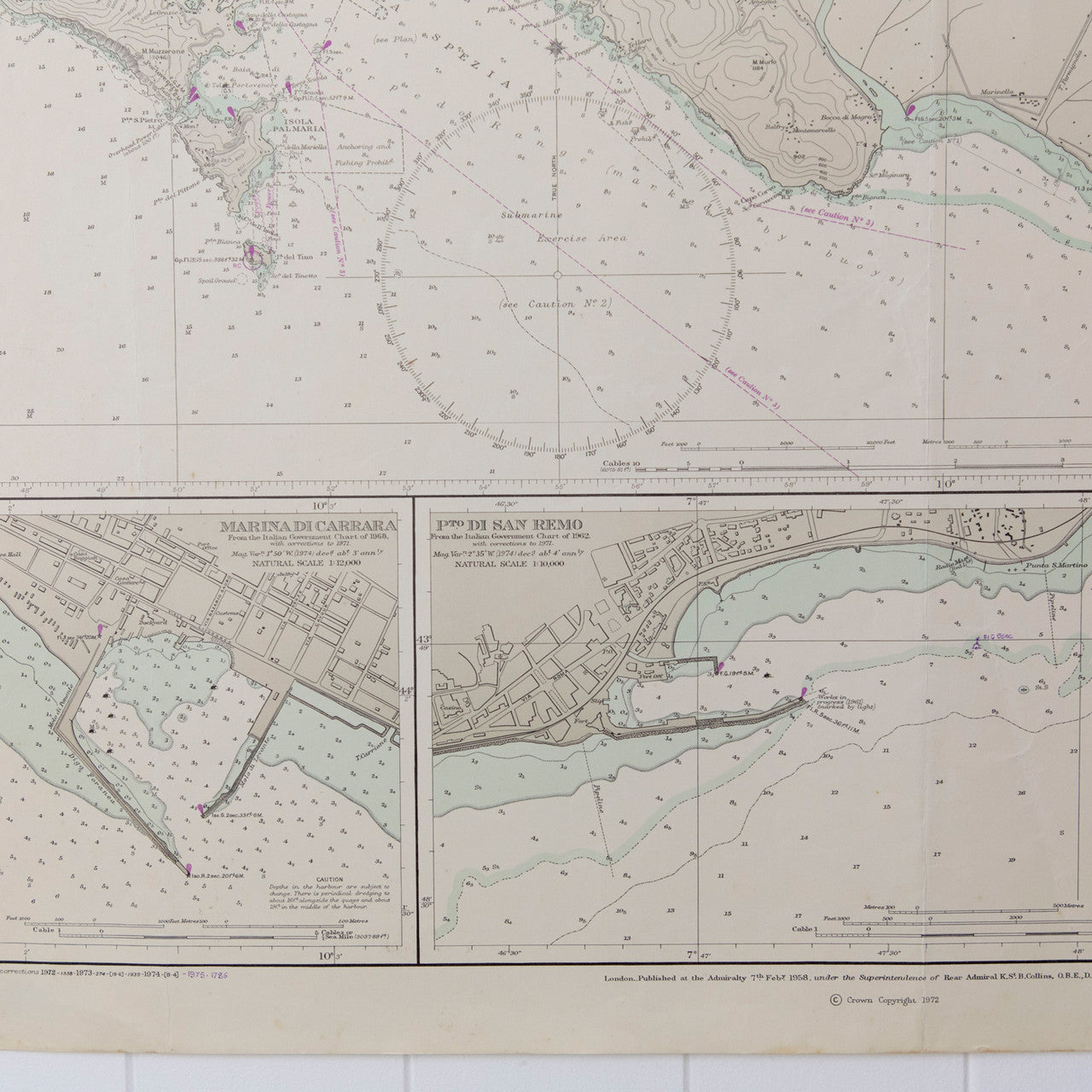 Mediterranean Sea - Plans In The Gulf Of Genoa Chart/Map