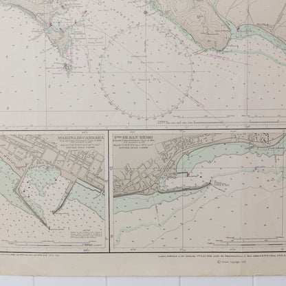 Mediterranean Sea - Plans In The Gulf Of Genoa Chart/Map