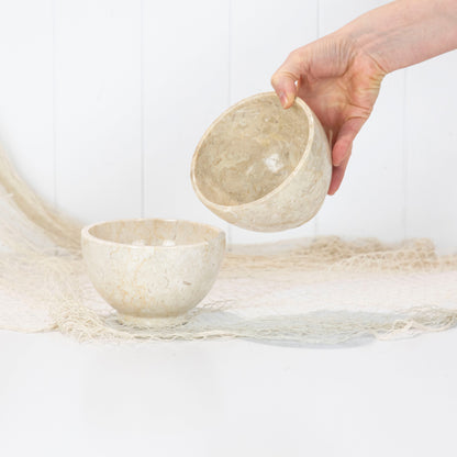 Marble Stone Bowl (M) - Cream #706