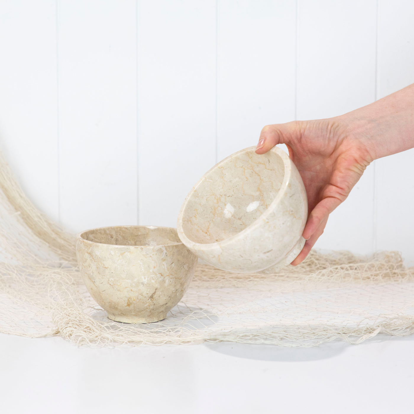Marble Stone Bowl (M) - Cream #706