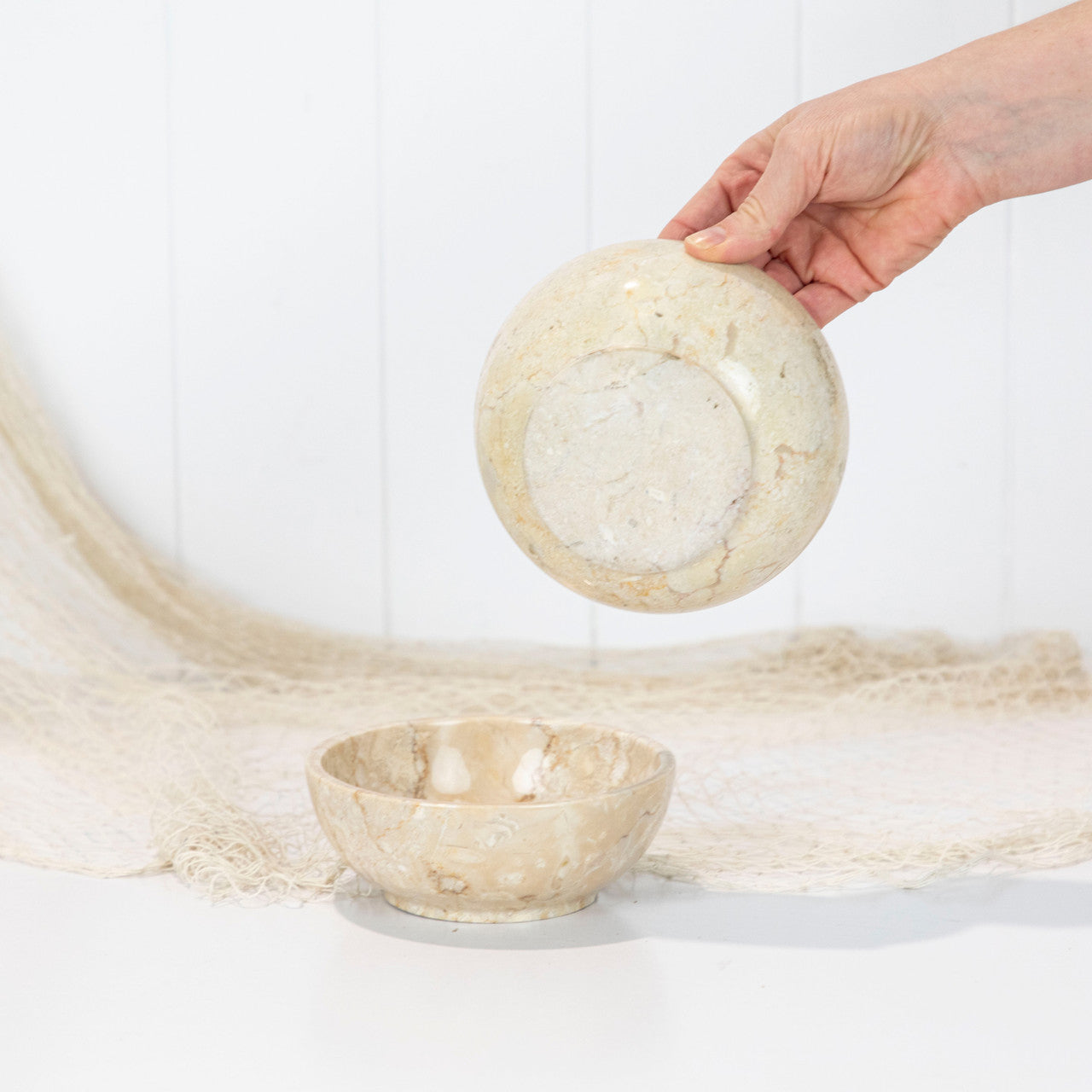 Marble Stone Round Bowl - Cream #709