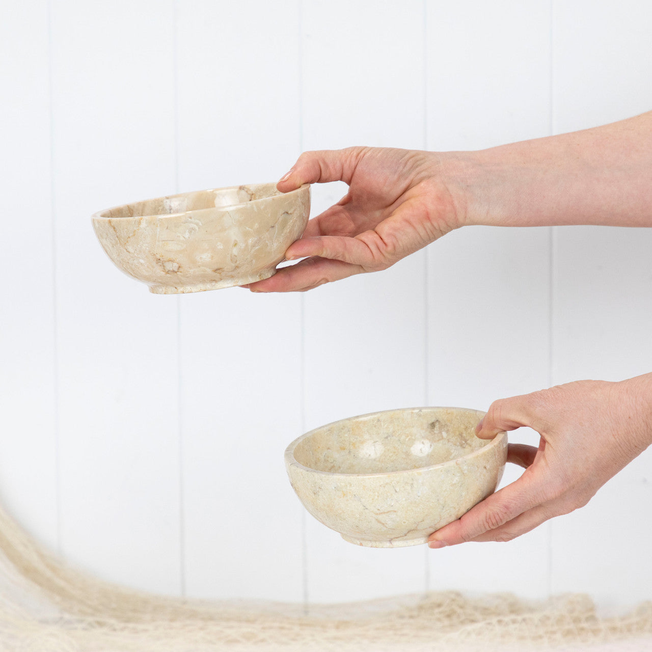 Marble Stone Round Bowl - Cream #709