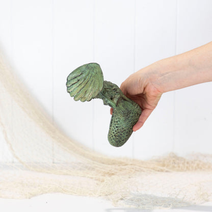 Mermaid Seated (S) - Aged Green #0287