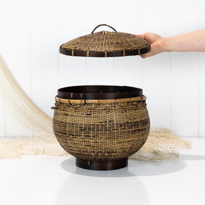 Round Basket With Lid #5756