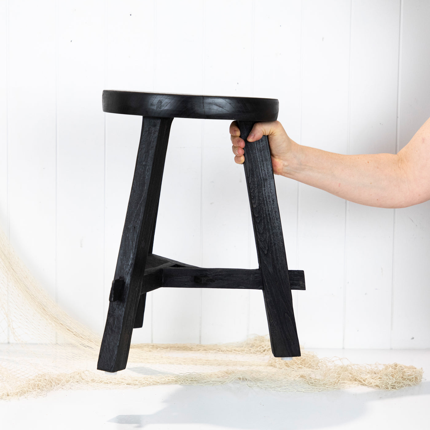 Black Cross Stool #652