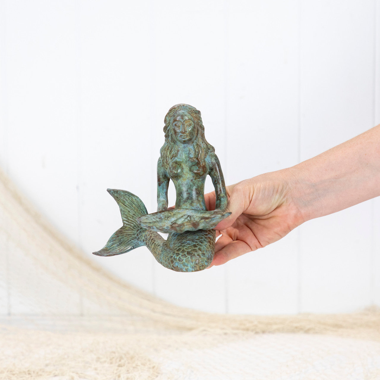 Mermaid (M) - Shell In Lap Aged Green #5814