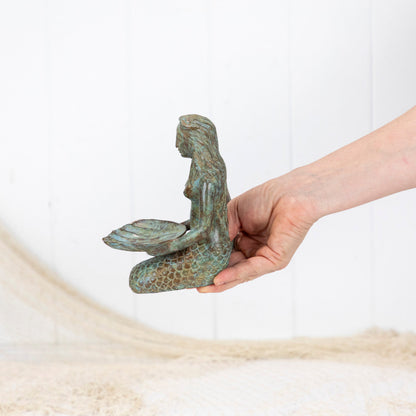 Mermaid (M) - Shell In Lap Aged Green #5814