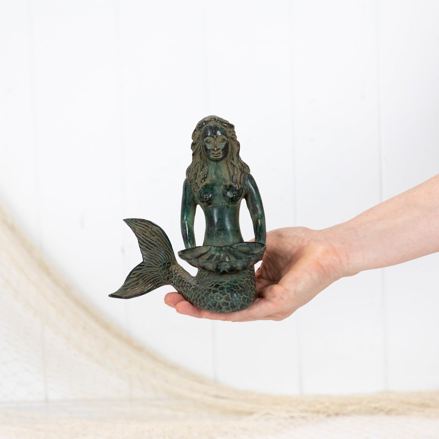 Mermaid (M) Shell In Lap Dark Green #5815