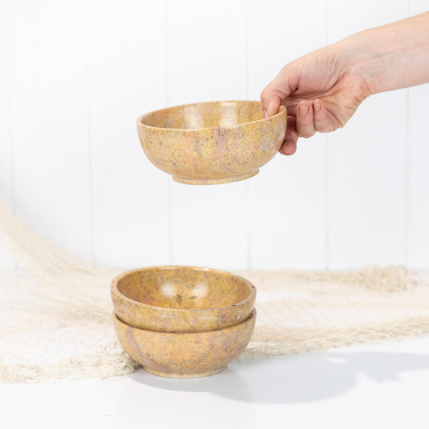 Marble Stone Bowl - Rust #683