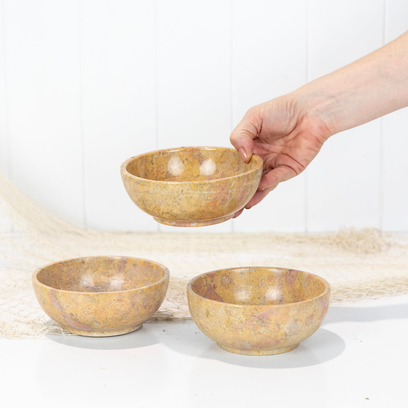 Marble Stone Bowl - Rust #683