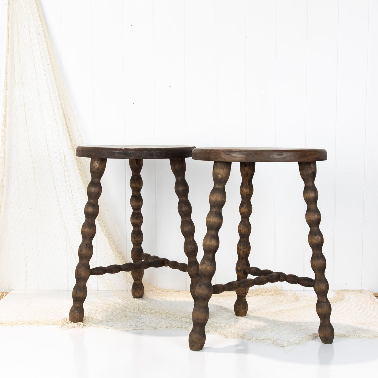 Wooden Bobbin Stool #6250