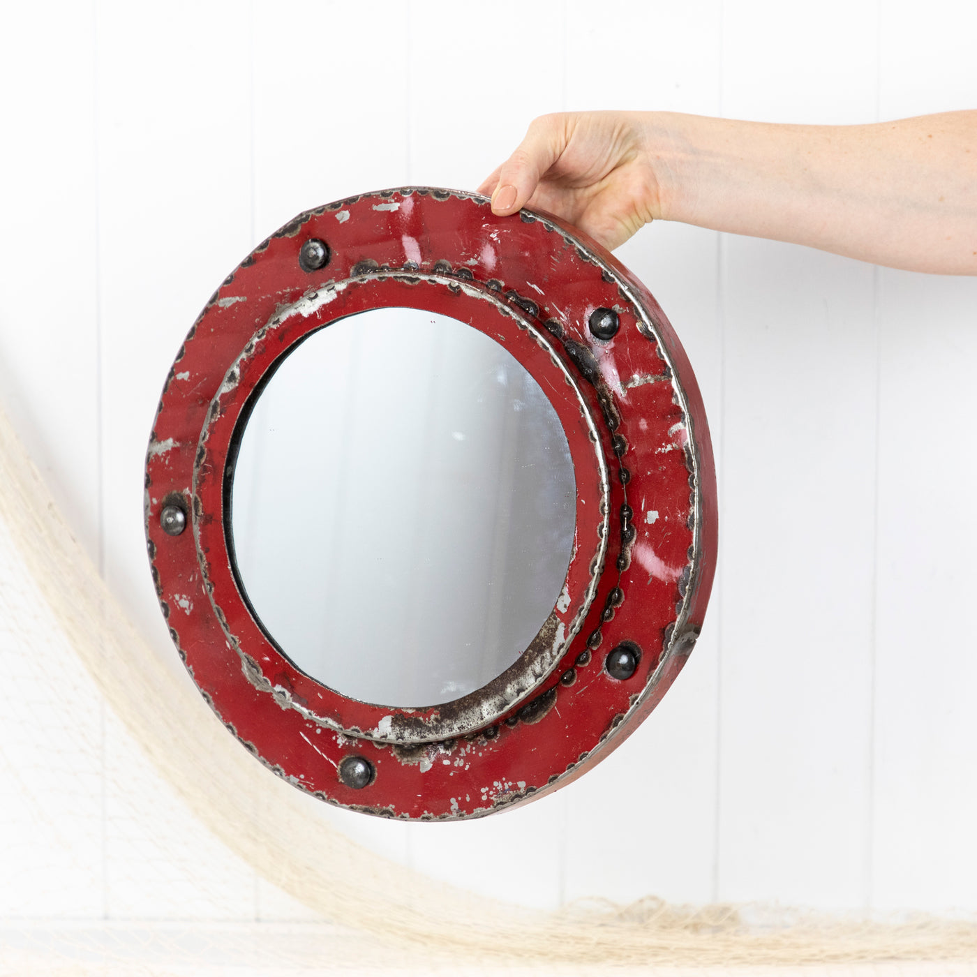 Porthole Mirror - Red (S) #625R