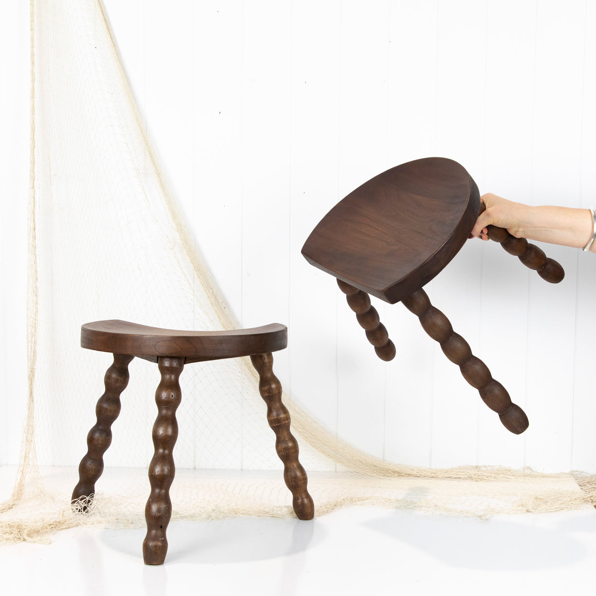 Bobbin Half Moon Stools #6742