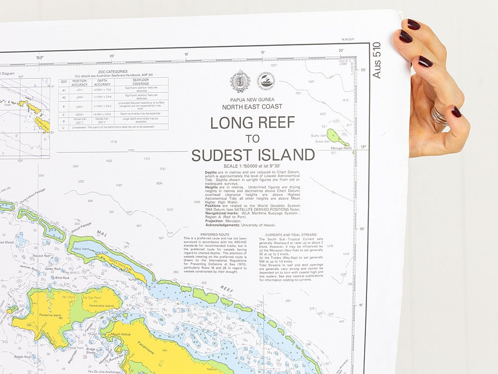 Png - Long Reef To Sudest Island Strait Chart/Map