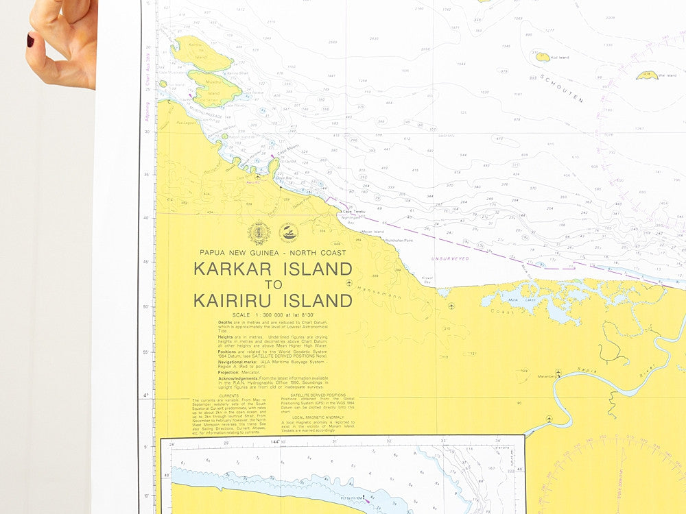 Png - Karkar Island To Kairiru Island Strait Chart/Map