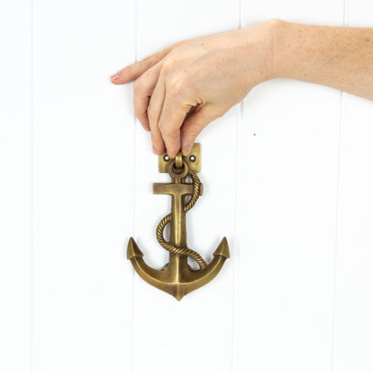 Anchor Door Knocker - Brass - Antique Finish