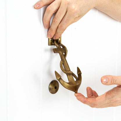 Anchor Door Knocker - Brass - Antique Finish