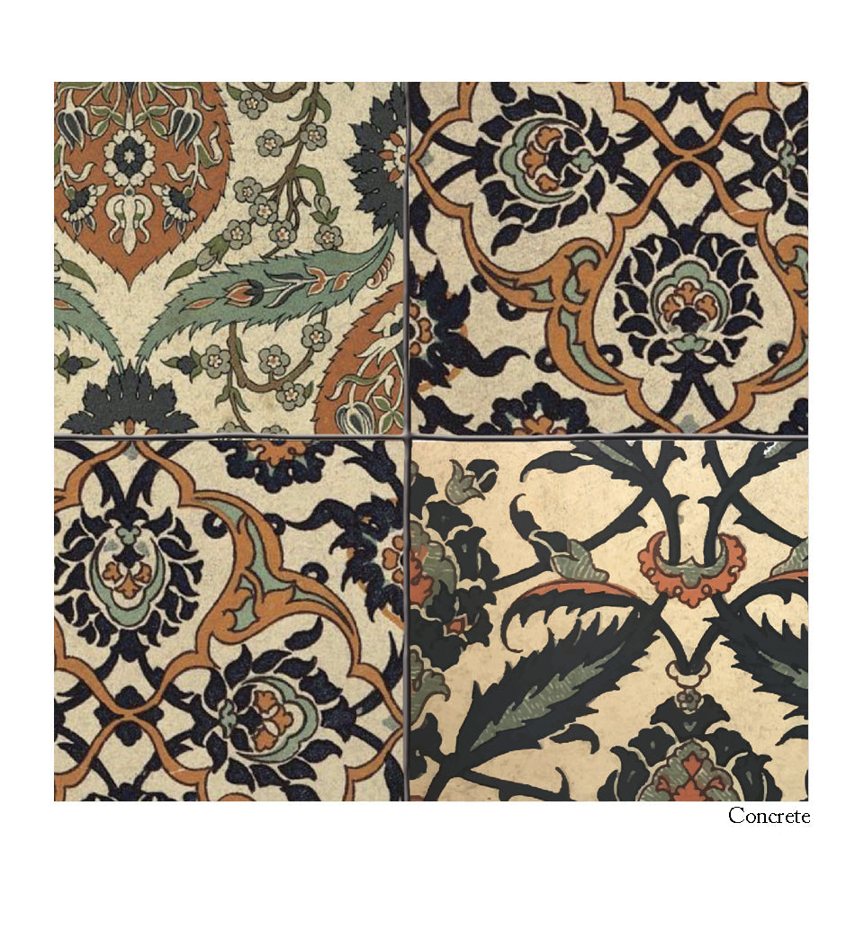 Armenian Eclectic Amber Concrete vinyl rug closeup
