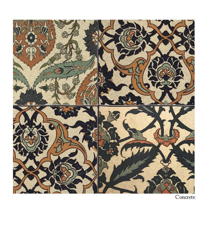 Armenian Eclectic Amber Concrete vinyl rug closeup
