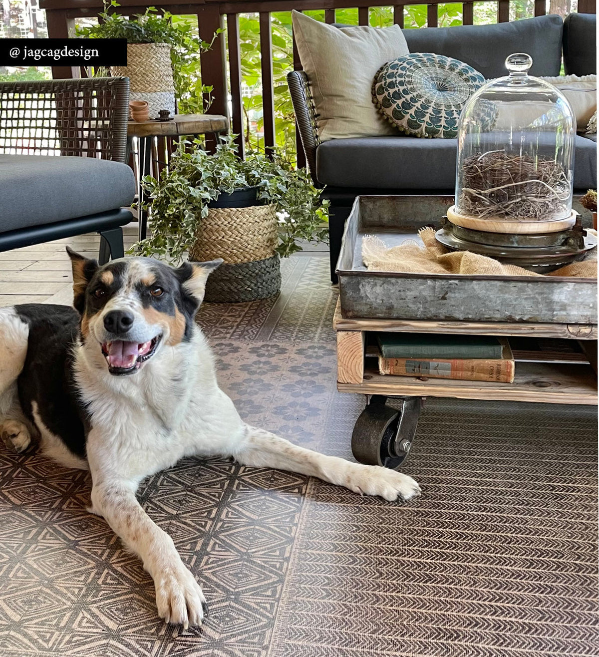 Inca Natural Vinyl Rug Styled 2