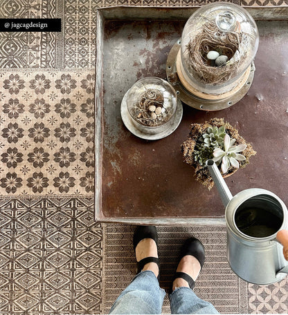 Inca Natural Vinyl Rug Styled 1