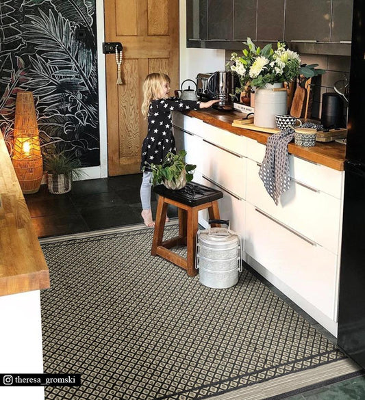 Jaipur Black Vinyl Rug Lifestyle