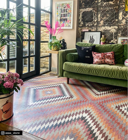 Kilim Colorful Vinyl Rug Alternative Lifestyle