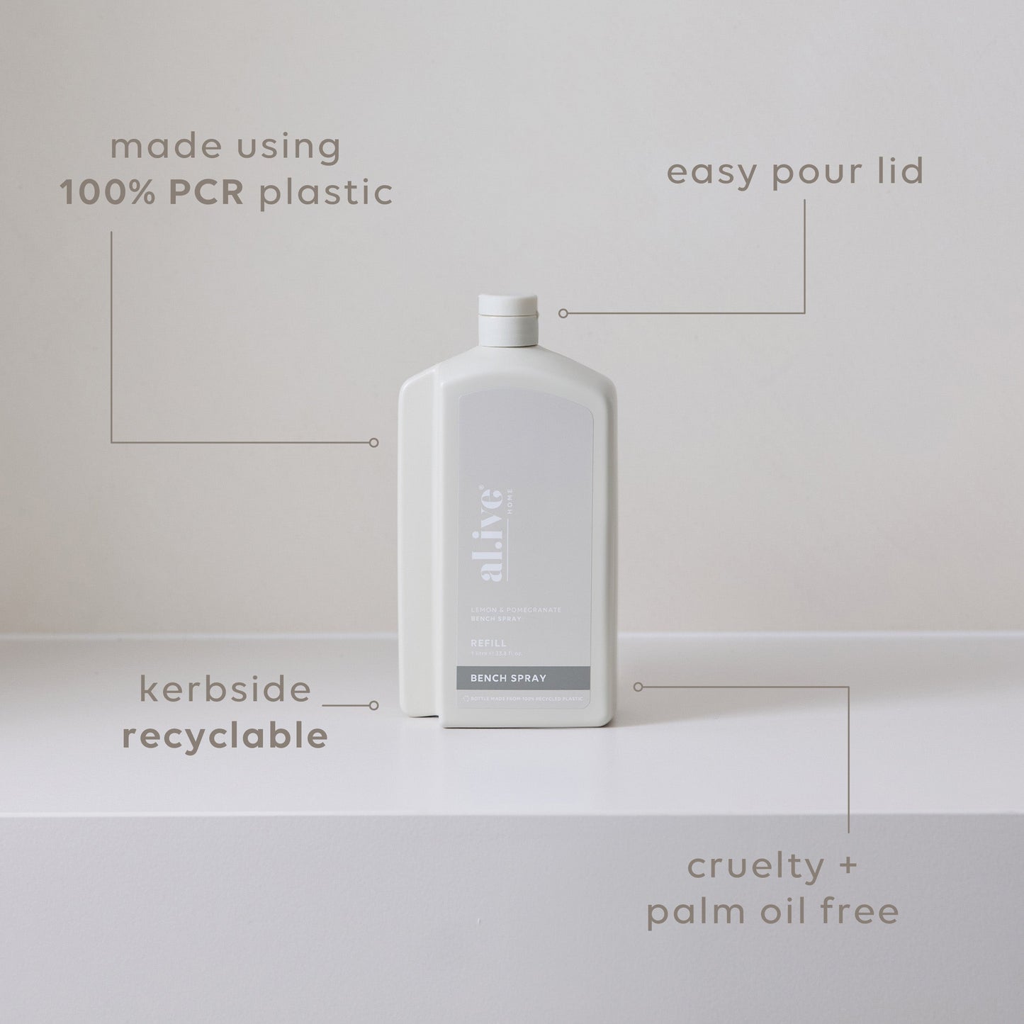 1 L Bench Spray Refill - Lemon & Pomegranate