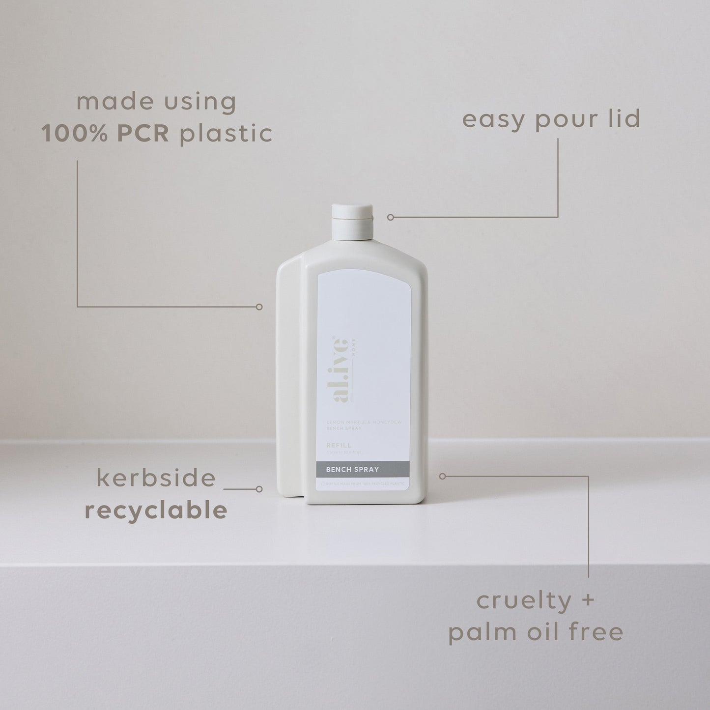 1 L Bench Spray Refill - Lemon Myrtle & Honeydew