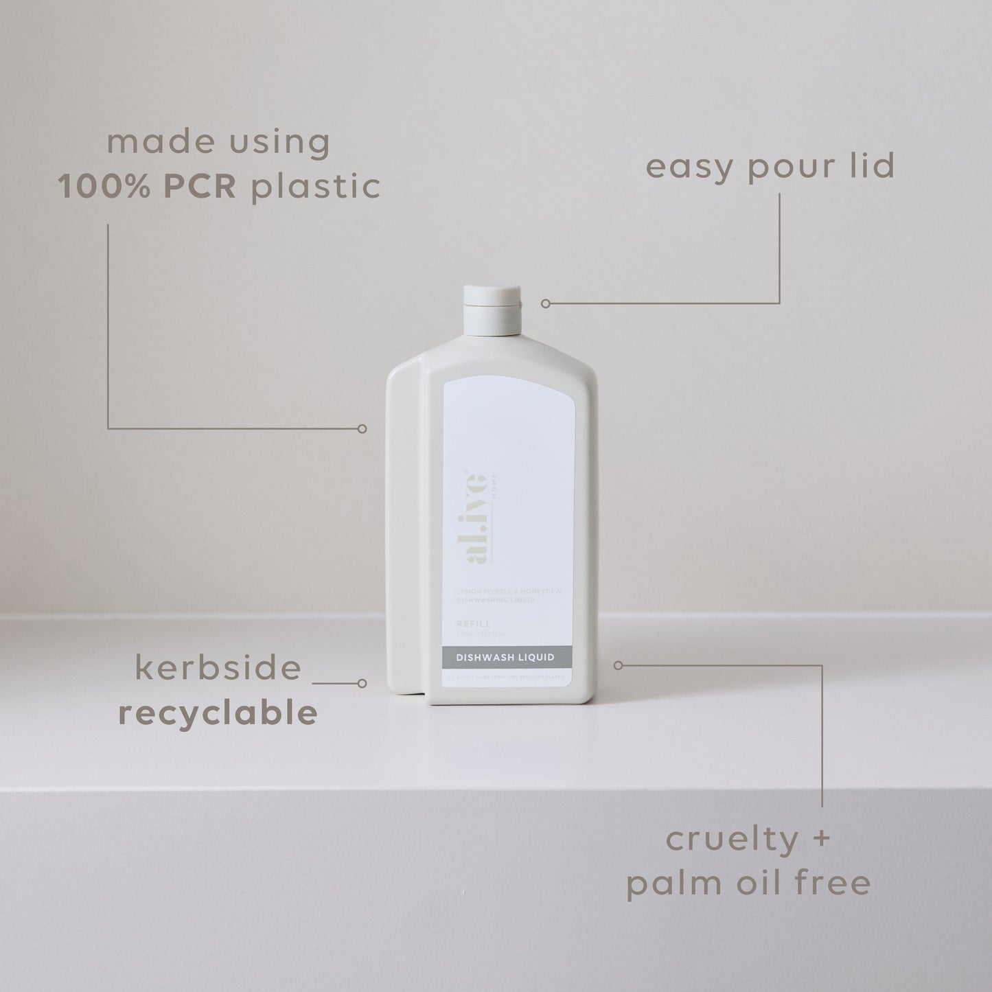 1 L Dish Wash Refill - Lemon Myrtle & Honeydew