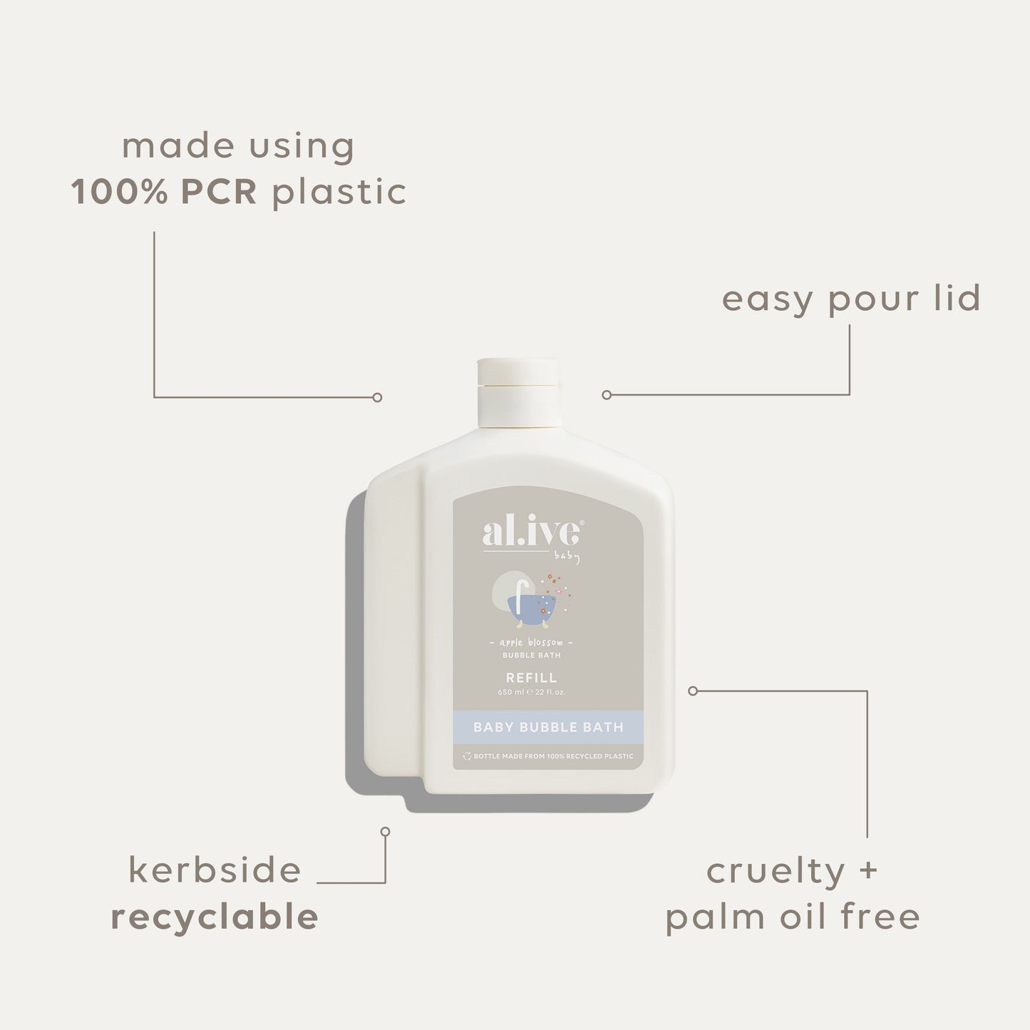 650Ml Bubble Bath Refill - Apple Blossom