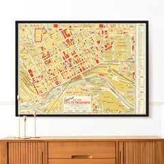 Decorative Poster - Gregory'S Map Of Melbourne Wrap Mid 1950S
