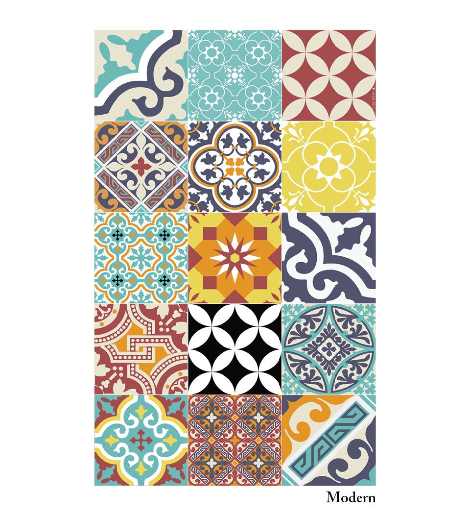 Eclectic Colourful Antique Vinyl Rug Packshot