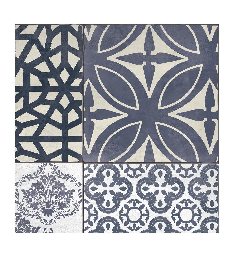 Eclectic Lace Concrete vinyl rug closeup