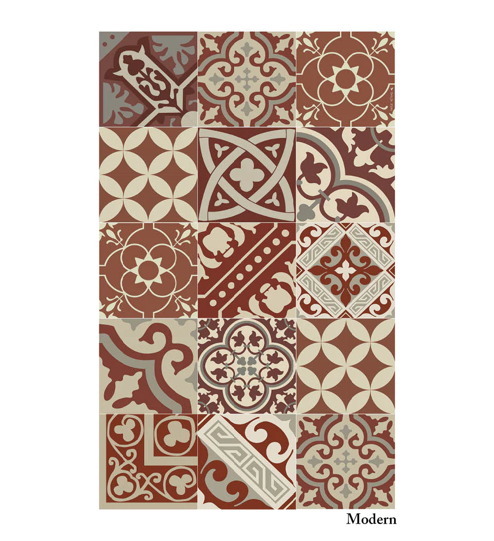 Eclectic Bordeaux Antique Vinyl Rug Lifestyle Setting