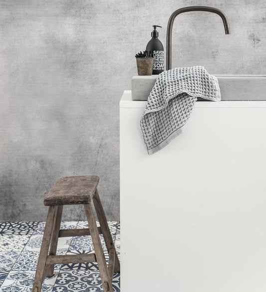 Eclectic Lace Concrete Vinyl Rug lifestyle