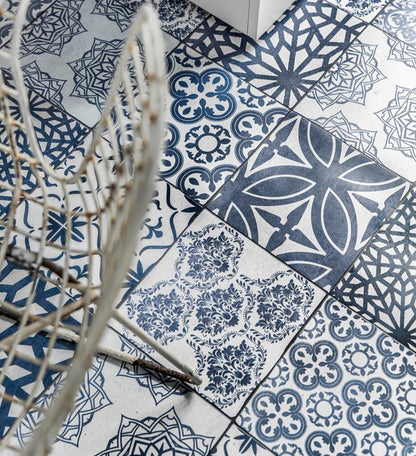 Eclectic Lace Concrete vinyl rug alternate lifestyle